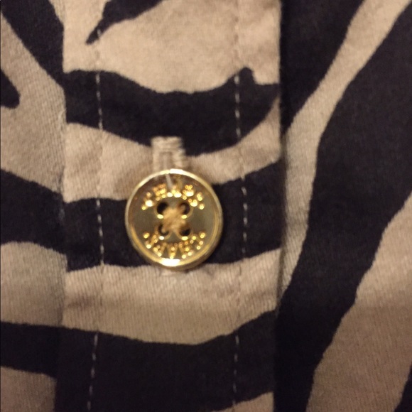 Chaps Leopard Print Button Down Top - Picture 2 of 6